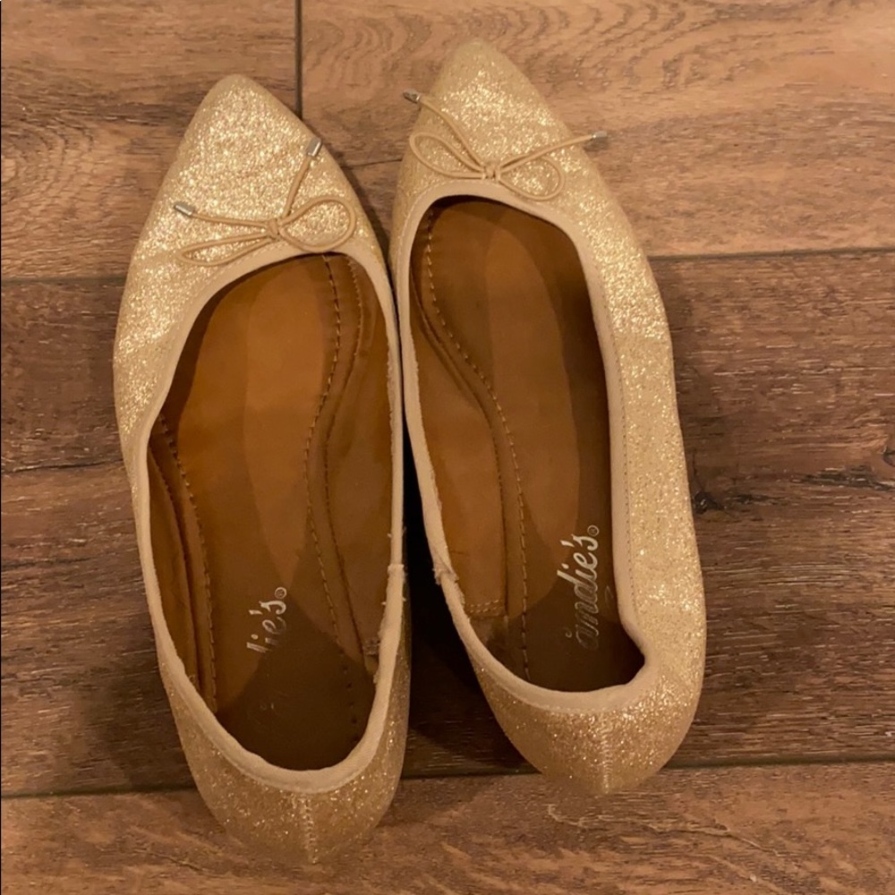 Gold Sparkly Flats